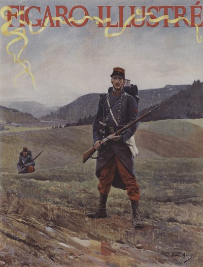 Sentinelle Double. Cover of Le Figaro Illustre, April 1894 by Aime Nicolas after Morot